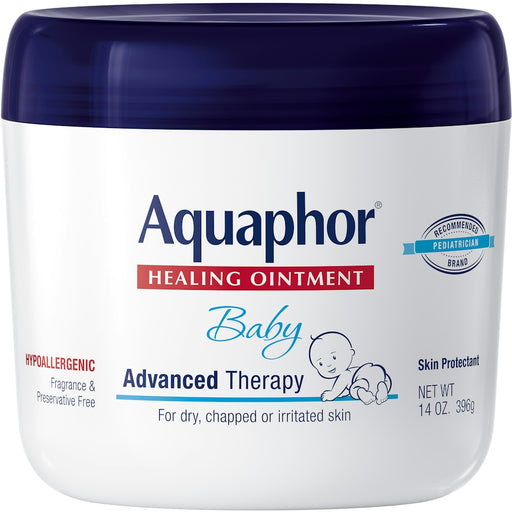Aquaphor Aquaphor Baby Advanced Therapy Healing Ointment Skin Protectant Jar 14 Oz Diaper Rash Treatments White Smoke