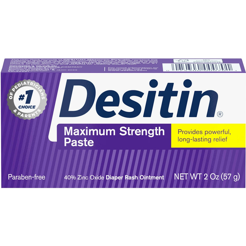 Desitin Desitin Maximum Strength Baby Diaper Rash Cream With 40% Zinc Oxide For Treatment, Relief & Prevention, Hypoallergenic, Phthalate- & Paraben-Free Paste, Travel Size, 2 Oz Diaper Rash Treatments White Smoke