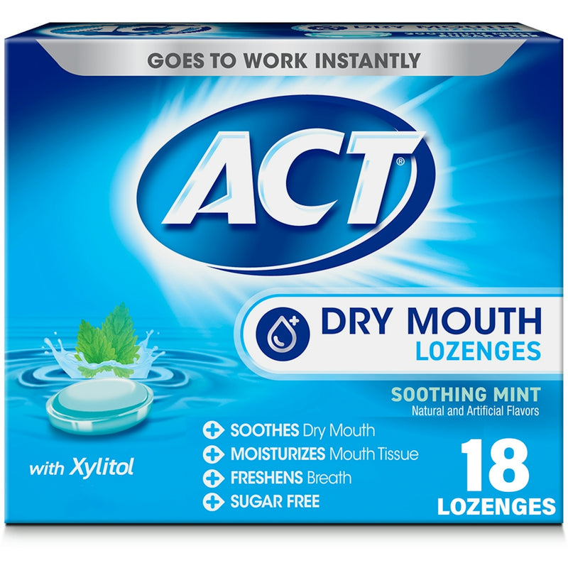 Act Act Total Care Dry Mouth Lozenges, Soothing Mint Oral Care Deep Sky Blue