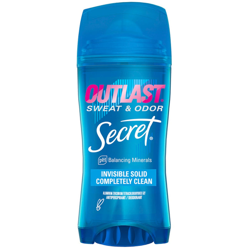 Secret Secret Outlast Sweat & Odor Invisible Solid Antiperspirant Deodorant - Completely Clean, 2.6 Oz Deodorant Dark Cyan