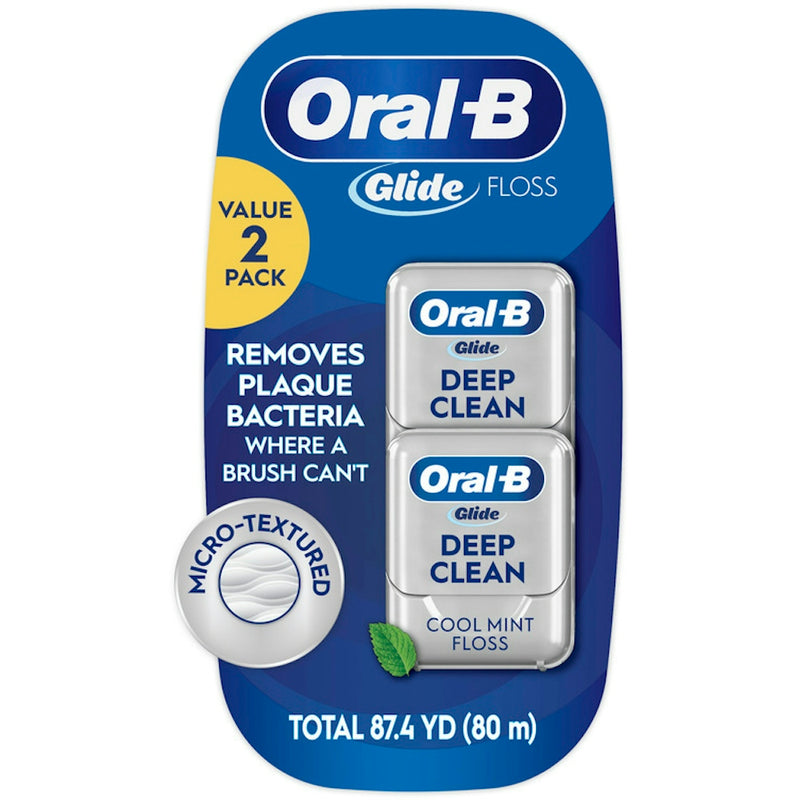 Oral-B Oral-B Glide Pro-Health Deep Clean Dental Floss, Cool Mint, 80m (87.4 yd) Dental Floss White Smoke