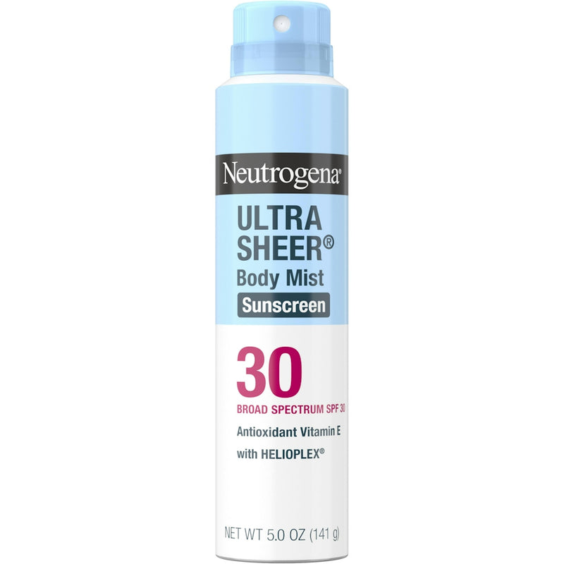 Neutrogena Neutrogena Ultra Sheer Body Mist Sunscreen Spray, Broad Spectrum SPF 30 5 oz Sunscreen White Smoke