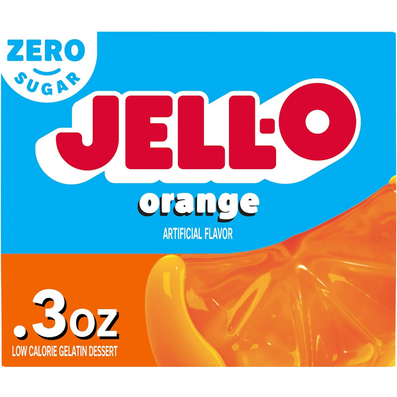 Jell-O Jell-O Sugar Free Orange Low Calorie Gelatin Dessert Mix, 0.3 Ounce Pudding & Gelatin Snacks Deep Sky Blue