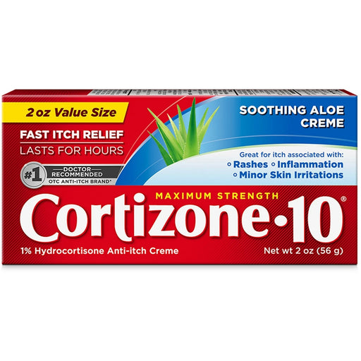 Cortizone 10 Cortizone 10 Maximum Strength Soothing Aloe Anti-Itch Cream, 1% Hydrocortisone, 2 Oz Medicine & Drugs Misty Rose