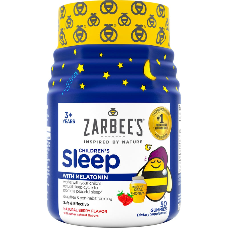 Zarbee's Zarbee's Children's Sleep with Melatonin Gummies, Natural Berry Flavor, 50 Count Vitamins & Supplements White Smoke