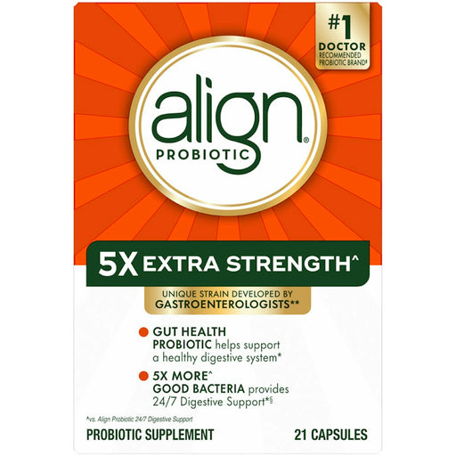 Align Align Probiotics, 24/7 Digestive Support, Probiotic Supplement, Extra Strength, 21 Capsules Health & Beauty White Smoke
