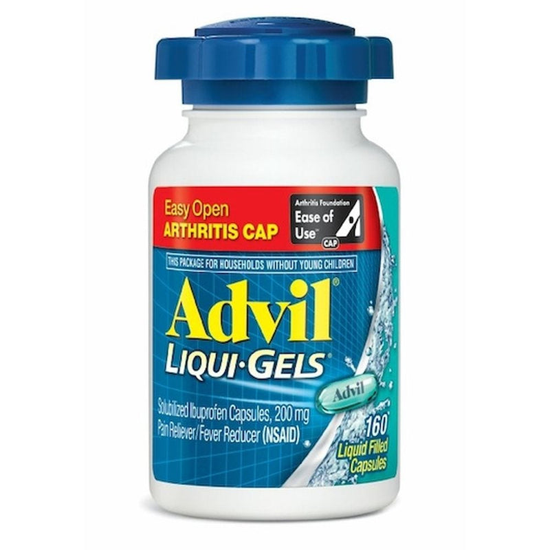 Advil Advil Pain Reliever/Fever Reducer 200Mg Liqui-Gels 160ct Easy Open Cap Health & Beauty White Smoke