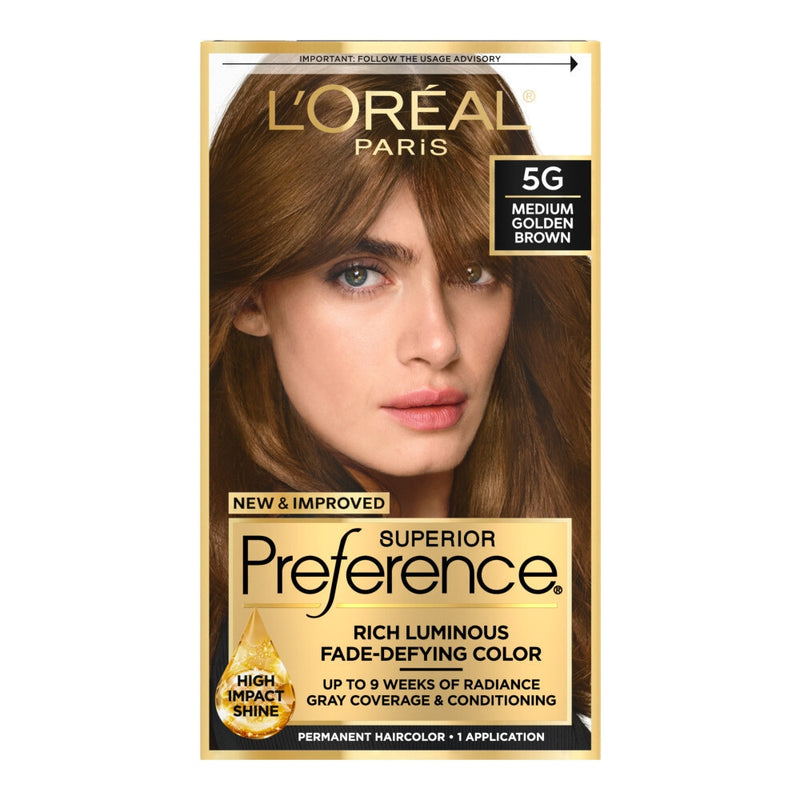 Superior Preference Superior Preference L'Oreal Paris Hair Color, Warmer, Medium Golden Brown 5G Hair Color Saddle Brown