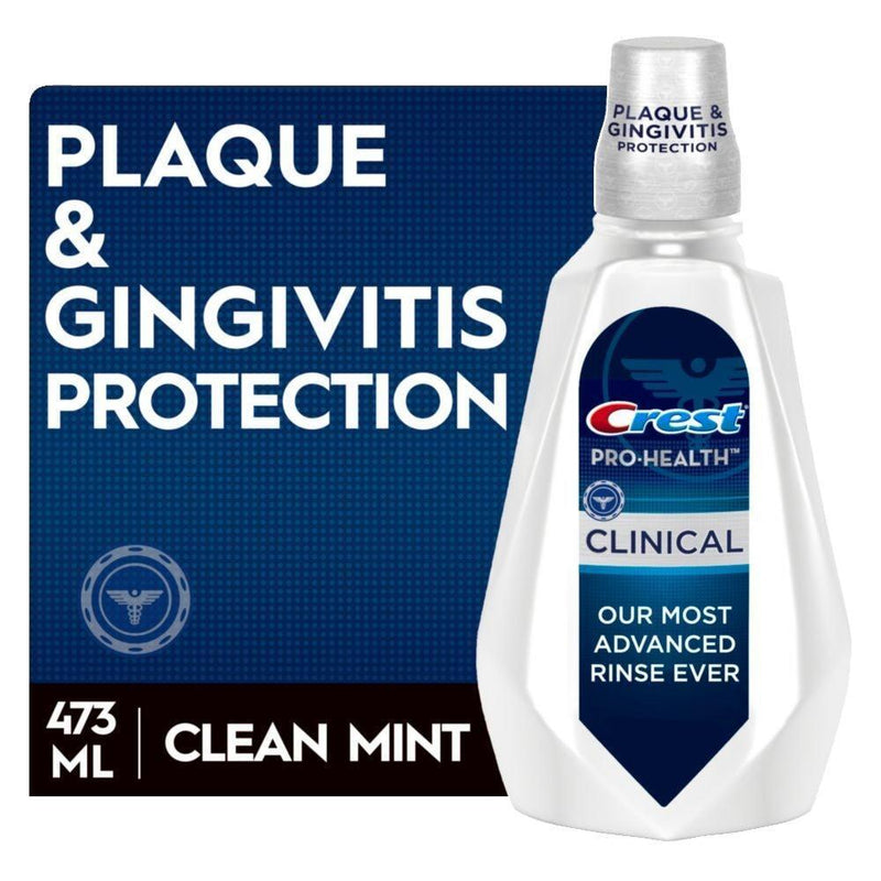 Crest Crest Pro Health Clinical Mouthwash, Gingivitis Protection, Alcohol Free, Deep Clean Mint Cpc (Cetylpyridinium Chloride) Antigingivitis/Antiplaque Oral Rinse, 473 M L 16 Fl Oz Mouthwash White Smoke