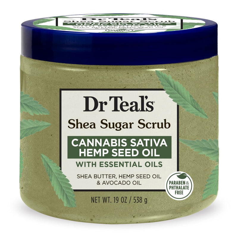 Dr Teal's Dr Teal's Cannabis Sativa Hemp Seed Oil Shea Sugar Scrub 19 Oz Body Scrub Dim Gray