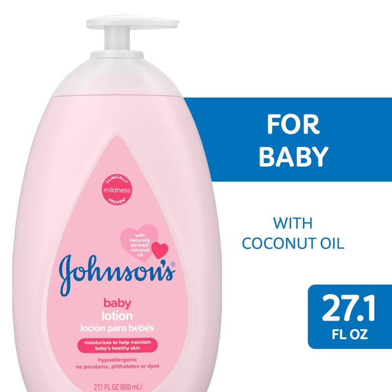 Johnson's Baby Johnson's Baby Moisturizing Pink Lotion With Coconut Oil - 27.1 Fl Oz Lotion & Moisturizer White Smoke