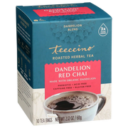 Teeccino Dandelion Red Chai Roasted Herbal Tea Herbal Tea Steel Blue 10 tea bags