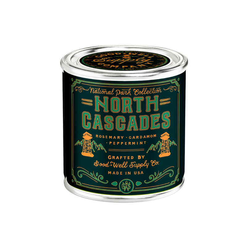 Good & Well Supply Co North Cascades National Park Candle Candles Black Half Pint / 8oz / Cotton Wick,Pint / 14oz / Cotton Wick