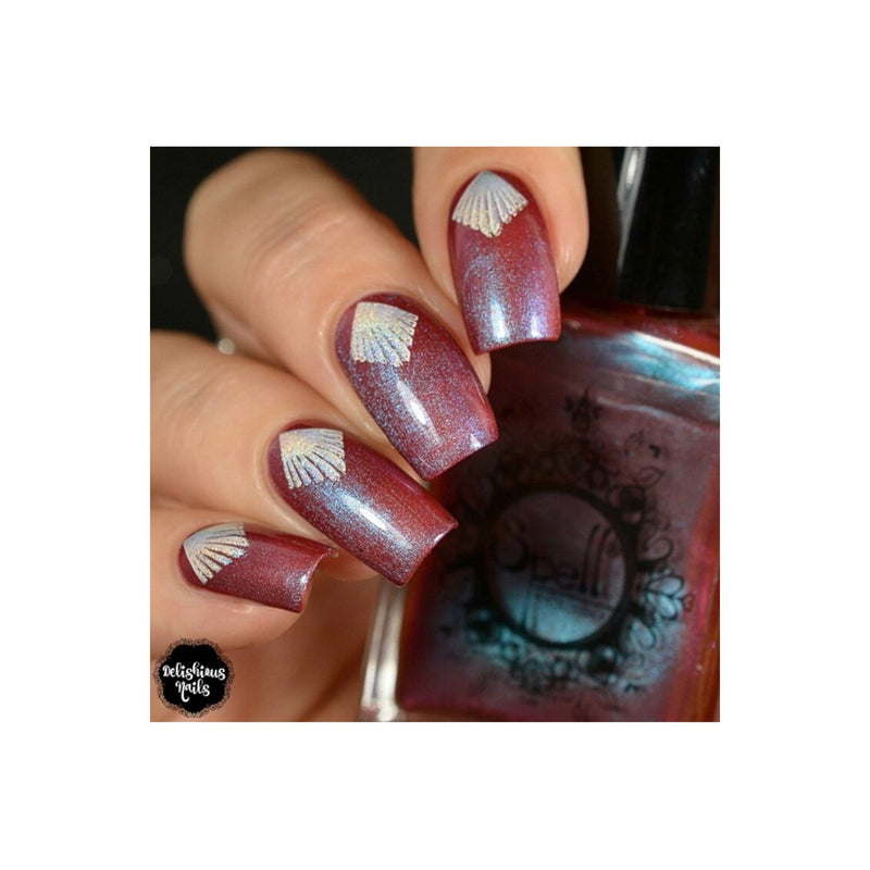 UberChic Beauty Art Deco Flair Stamping Plate Dark Slate Gray