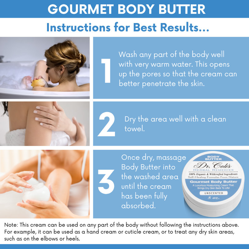 COLEHERBALS LLC 33 - Dr. Cole's Gourmet Body Butter - Unscented Herbal Cornflower Blue