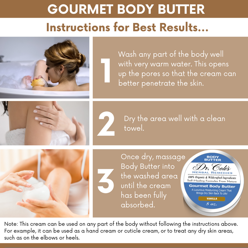 COLEHERBALS LLC 39 - Dr. Cole's Gourmet Body Butter - VANILLA Herbal Rosy Brown