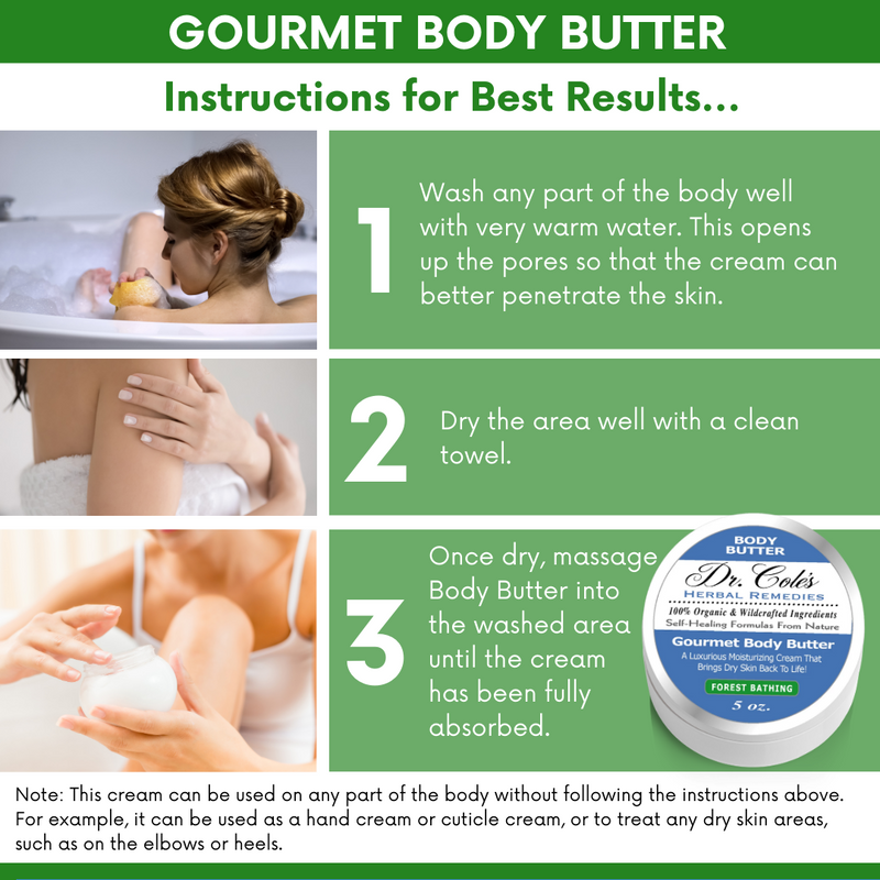COLEHERBALS LLC 36 - Dr. Cole's Gourmet Body Butter - FOREST BATHING Herbal Medium Sea Green