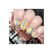 UberChic Beauty Pretty In Plaid-01 Stamping Plate Gray