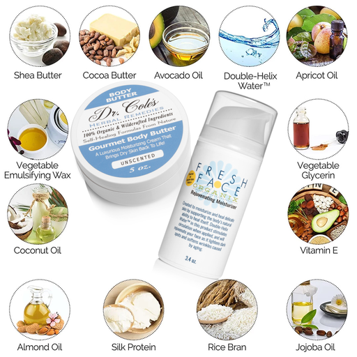 COLEHERBALS LLC Fresh Face and Body Butter Bundle Facial Moisturizer White Smoke