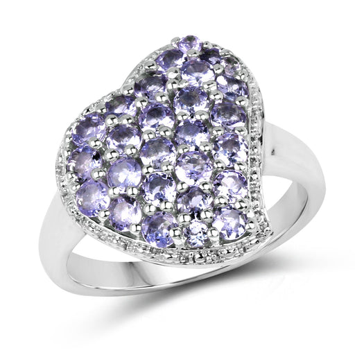 Bids.com 1.63 Carat Genuine Tanzanite .925 Sterling Silver Ring Rings White Smoke size 7.00,size 6.00,size 8.00,size 9.00,size 5.00,size 10.00