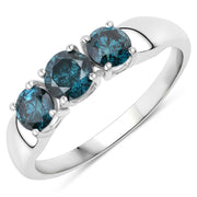 Bids.com 1.03 Carat Genuine Blue Diamond 14K White Gold Ring Rings White Smoke size 6.00,size 7.00,size 8.00,size 4.00