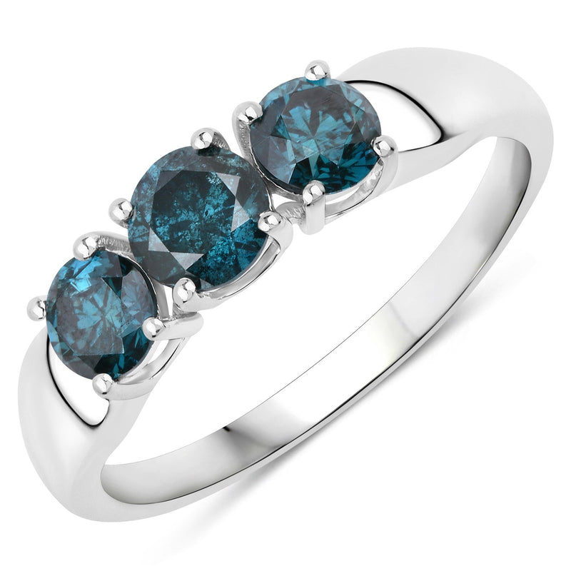 Bids.com 1.03 Carat Genuine Blue Diamond 14K White Gold Ring Rings White Smoke size 6.00,size 7.00,size 8.00,size 4.00
