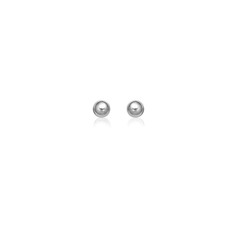 Bids.com 14k White Gold Round Stud Earrings (4.0 mm) Earrings White Smoke White Gold