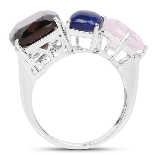 Bids.com 7.51 Carat Genuine Multi Stone .925 Sterling Silver Ring Rings White Smoke size 7.00,size 6.00,size 8.00,size 9.00