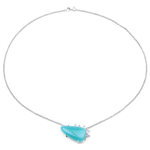 Bids.com 13.41 Carat Genuine Amazonite And White Topaz .925 Sterling Silver Pendant Pendants White Smoke