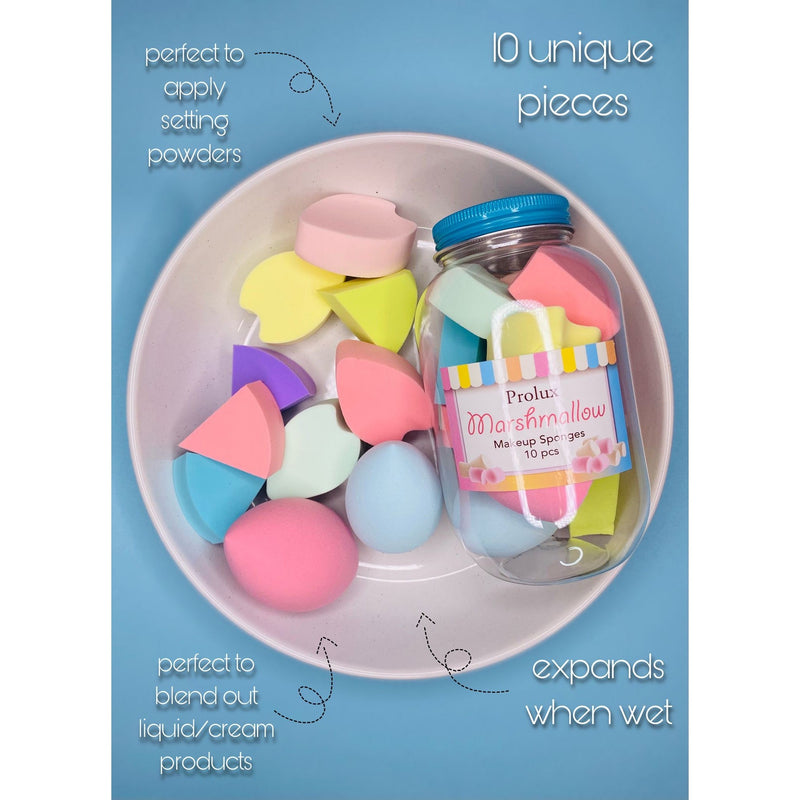Prolux Cosmetics Marshmallow 10pc Makeup Sponges Cadet Blue