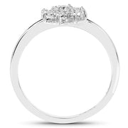 Bids.com 0.18 Carat Genuine White Diamond 14K White Gold Ring (E-F-G Color, SI Clarity) Rings White Smoke size 7.00