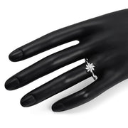 Bids.com 0.18 Carat Genuine White Diamond 14K White Gold Ring (E-F-G Color, SI Clarity) Rings White Smoke size 7.00