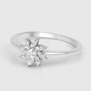 Bids.com 0.18 Carat Genuine White Diamond 14K White Gold Ring (E-F-G Color, SI Clarity) Rings Light Gray size 7.00