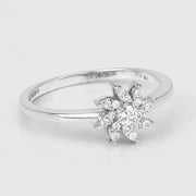 Bids.com 0.18 Carat Genuine White Diamond 14K White Gold Ring (E-F-G Color, SI Clarity) Rings Light Gray size 7.00