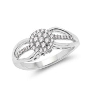Bids.com 0.25 Carat Genuine White Diamond 14K White Gold Ring (E-F Color, SI Clarity) Rings White Smoke size 6.00