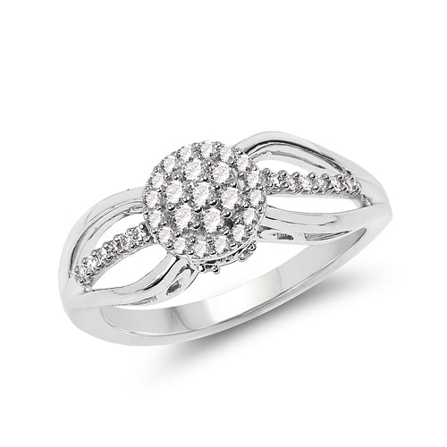 Bids.com 0.25 Carat Genuine White Diamond 14K White Gold Ring (E-F Color, SI Clarity) Rings White Smoke size 6.00