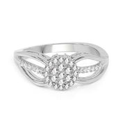 Bids.com 0.25 Carat Genuine White Diamond 14K White Gold Ring (E-F Color, SI Clarity) Rings White Smoke size 6.00