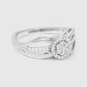 Bids.com 0.25 Carat Genuine White Diamond 14K White Gold Ring (E-F Color, SI Clarity) Rings Light Gray size 6.00