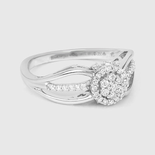 Bids.com 0.25 Carat Genuine White Diamond 14K White Gold Ring (E-F Color, SI Clarity) Rings Light Gray size 6.00
