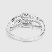 Bids.com 0.25 Carat Genuine White Diamond 14K White Gold Ring (E-F Color, SI Clarity) Rings Lavender size 6.00