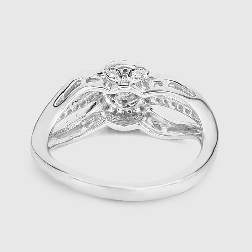 Bids.com 0.25 Carat Genuine White Diamond 14K White Gold Ring (E-F Color, SI Clarity) Rings Lavender size 6.00