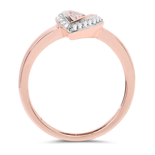 Bids.com 0.29 Carat Genuine White Diamond 14K Rose Gold Ring (E-F Color, SI1-SI2 Clarity) Rings White Smoke size 7.50,size 7.00