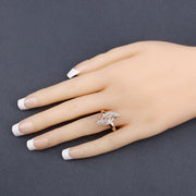 Bids.com 0.29 Carat Genuine White Diamond 14K Rose Gold Ring (E-F Color, SI1-SI2 Clarity) Rings Wheat size 7.50,size 7.00