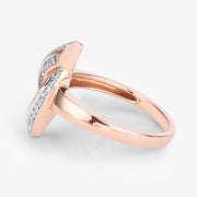Bids.com 0.29 Carat Genuine White Diamond 14K Rose Gold Ring (E-F Color, SI1-SI2 Clarity) Rings White Smoke size 7.50,size 7.00