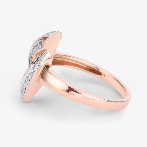 Bids.com 0.29 Carat Genuine White Diamond 14K Rose Gold Ring (E-F Color, SI1-SI2 Clarity) Rings White Smoke size 7.50,size 7.00