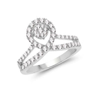 Bids.com 0.54 Carat Genuine White Diamond 14K White Gold Ring (G-H Color, SI1-SI2 Clarity) Rings White Smoke size 6.00