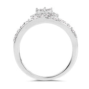 Bids.com 0.54 Carat Genuine White Diamond 14K White Gold Ring (G-H Color, SI1-SI2 Clarity) Rings White Smoke size 6.00