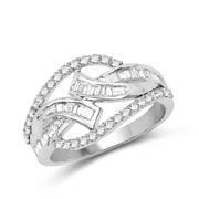 Bids.com 0.72 Carat Genuine White Diamond 14K White Gold Ring (E-F-G Color, VS-SI Clarity) Rings White Smoke size 6.00