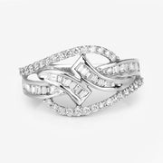 Bids.com 0.72 Carat Genuine White Diamond 14K White Gold Ring (E-F-G Color, VS-SI Clarity) Rings White Smoke size 6.00
