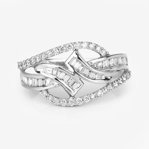 Bids.com 0.72 Carat Genuine White Diamond 14K White Gold Ring (E-F-G Color, VS-SI Clarity) Rings White Smoke size 6.00